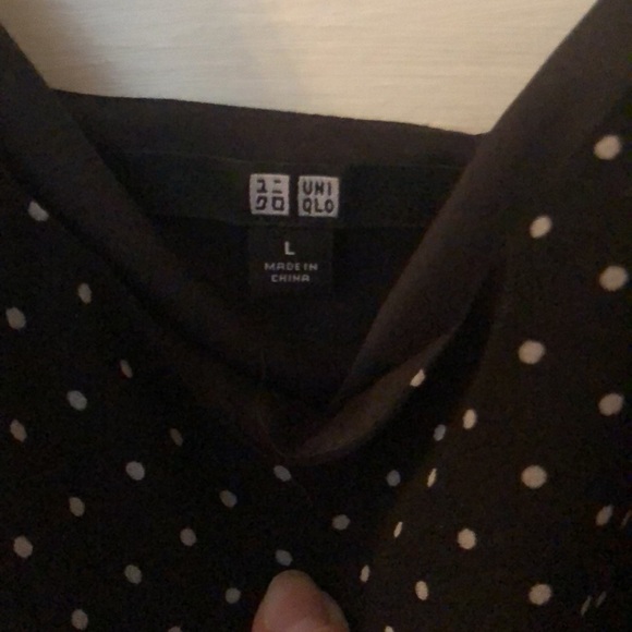 Black & White Polka Dot Uniqlo Dress Large - Picture 3 of 5